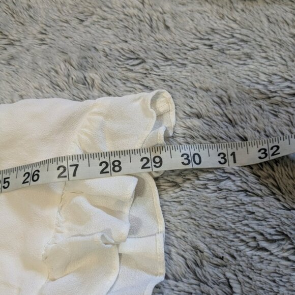 Reformation Christine Mini Dress White Ruffles Size 4 4P Sweetheart - Picture 11 of 12